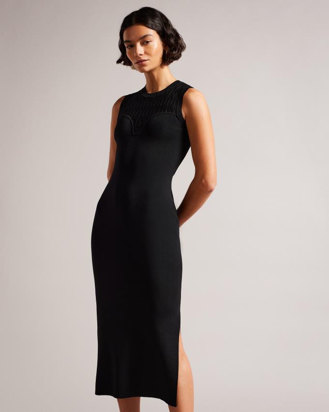 Peignoir Ted Baker Stitch Detailed Bodycon Noir Femme | HBU-85808884